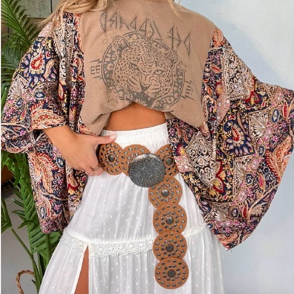 Tops - Bohemian Paisley Graphic Tee and Bell sleeves.  Brand New.  Will fit size S-L